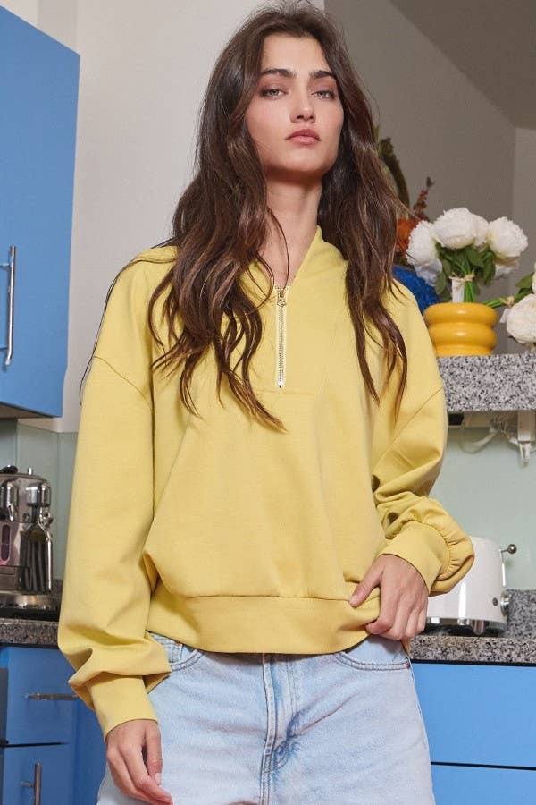 BUCKETLIST INC - Wholesale Sweatshirt - Women's - IT2154 Half Zip-up Scuba Sweatshirts39