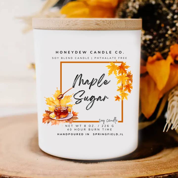 Vela Maple Sugar de 8 onzas para venta al por mayor de Honeydew Candle Co.