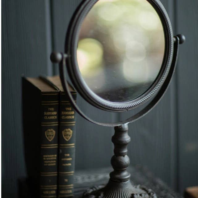 Vagabond Vintage - Wholesale Vanity Mirror - Classic Round Cast Iron Pivoting Vanity Mirror0