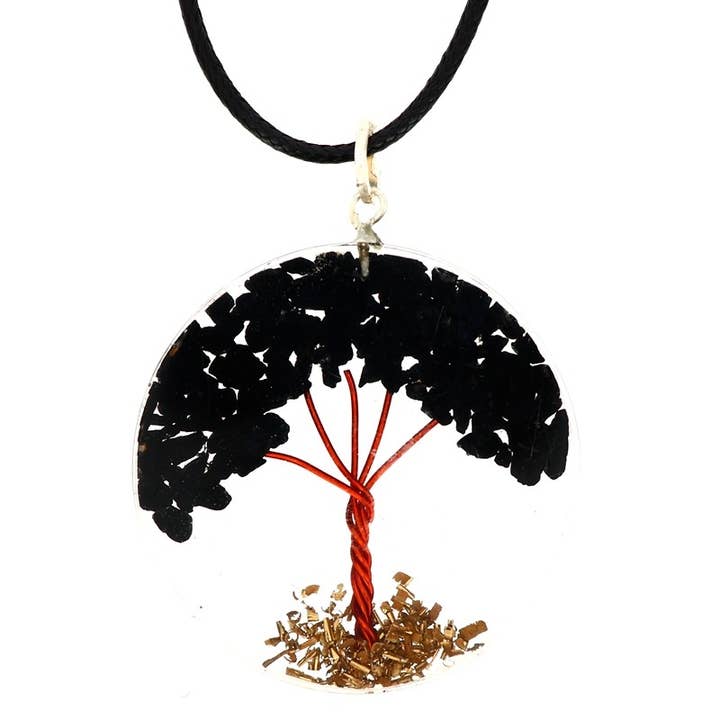 Artisans de Madagascar – wholesale Hänge-/berlockhalsband – Livets Träd Orgonit 3,5 cm Shungithängen