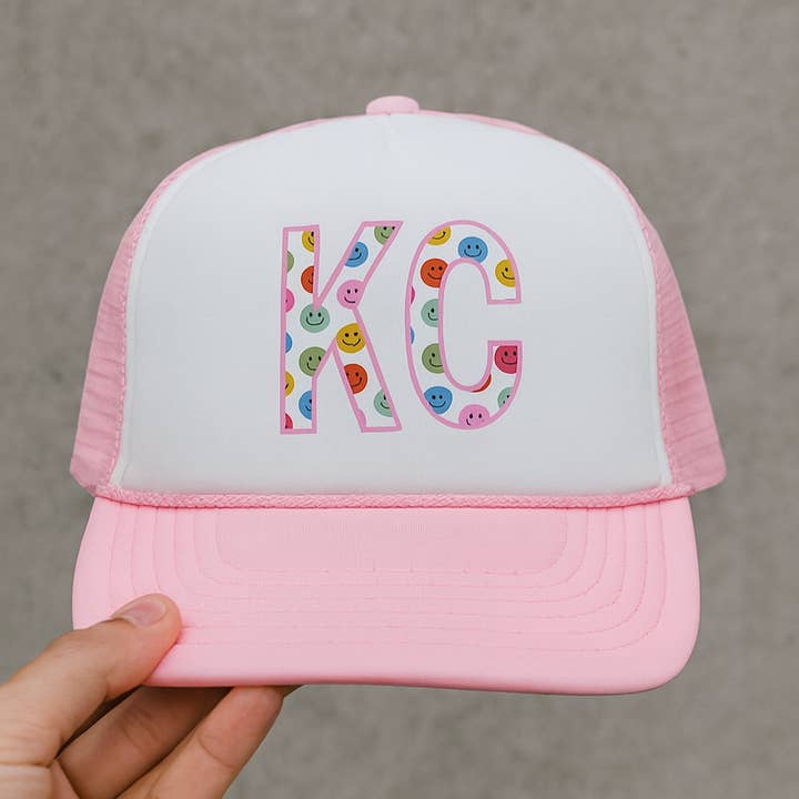 Kansas City KC Smiley Trucker Hat for wholesale by Thread Friday