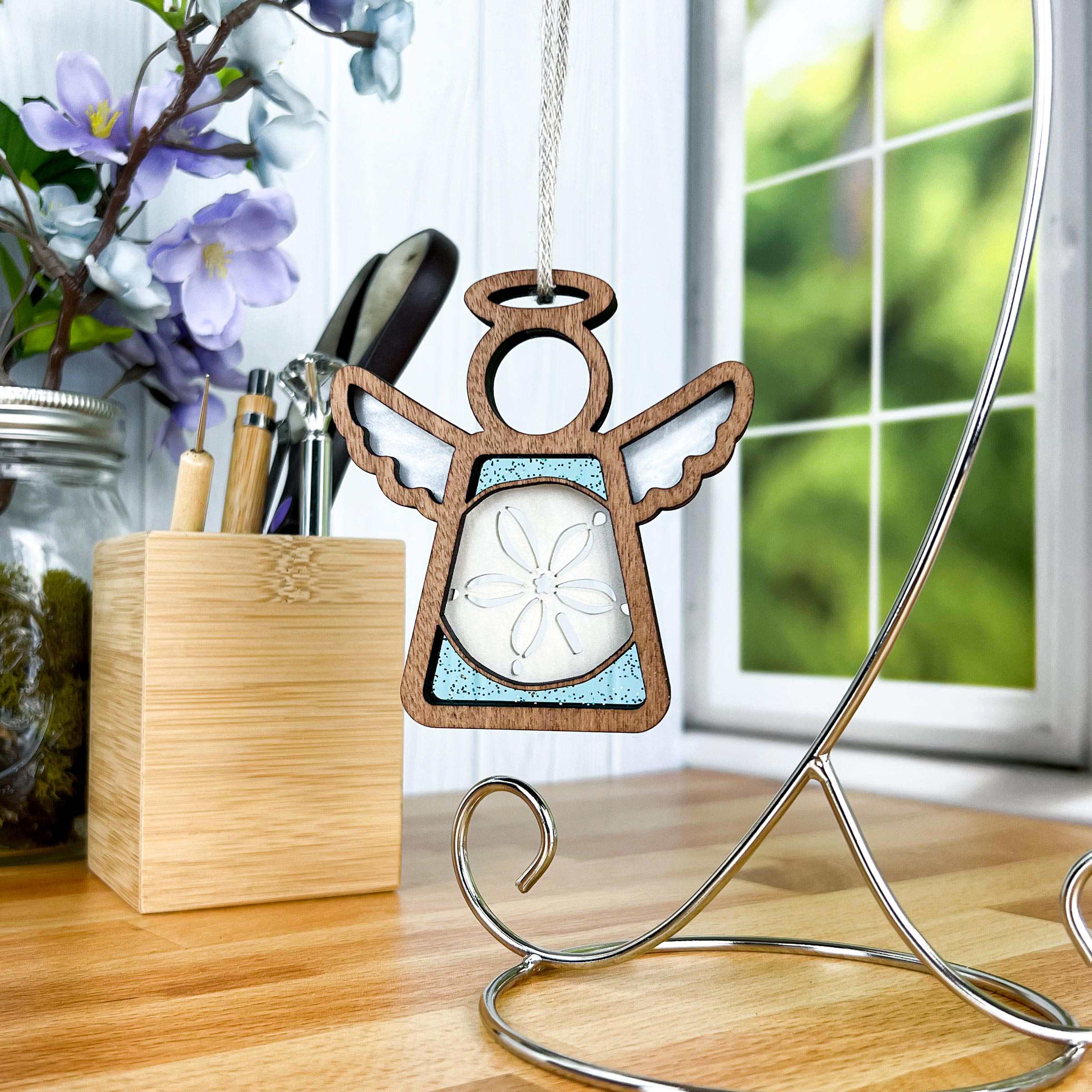 Forged Flare® - Wholesale Ornament - Sand Dollar Ornament | 3.5" (H) Angel Figurine | Mother's Angels®5