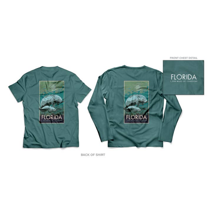 Florida Comfort Colors Sea Foam Color SS T-Shirt for wholesale by M&W Design Co - Travel Posters