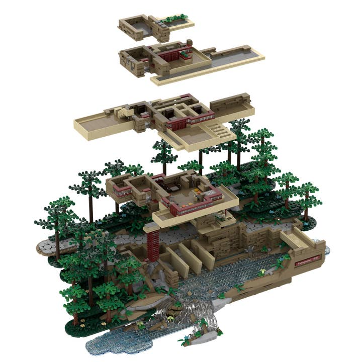 The Atom Brick - Wholesale Building set – Child - The Atom Brick Fallingwater® Building Set1