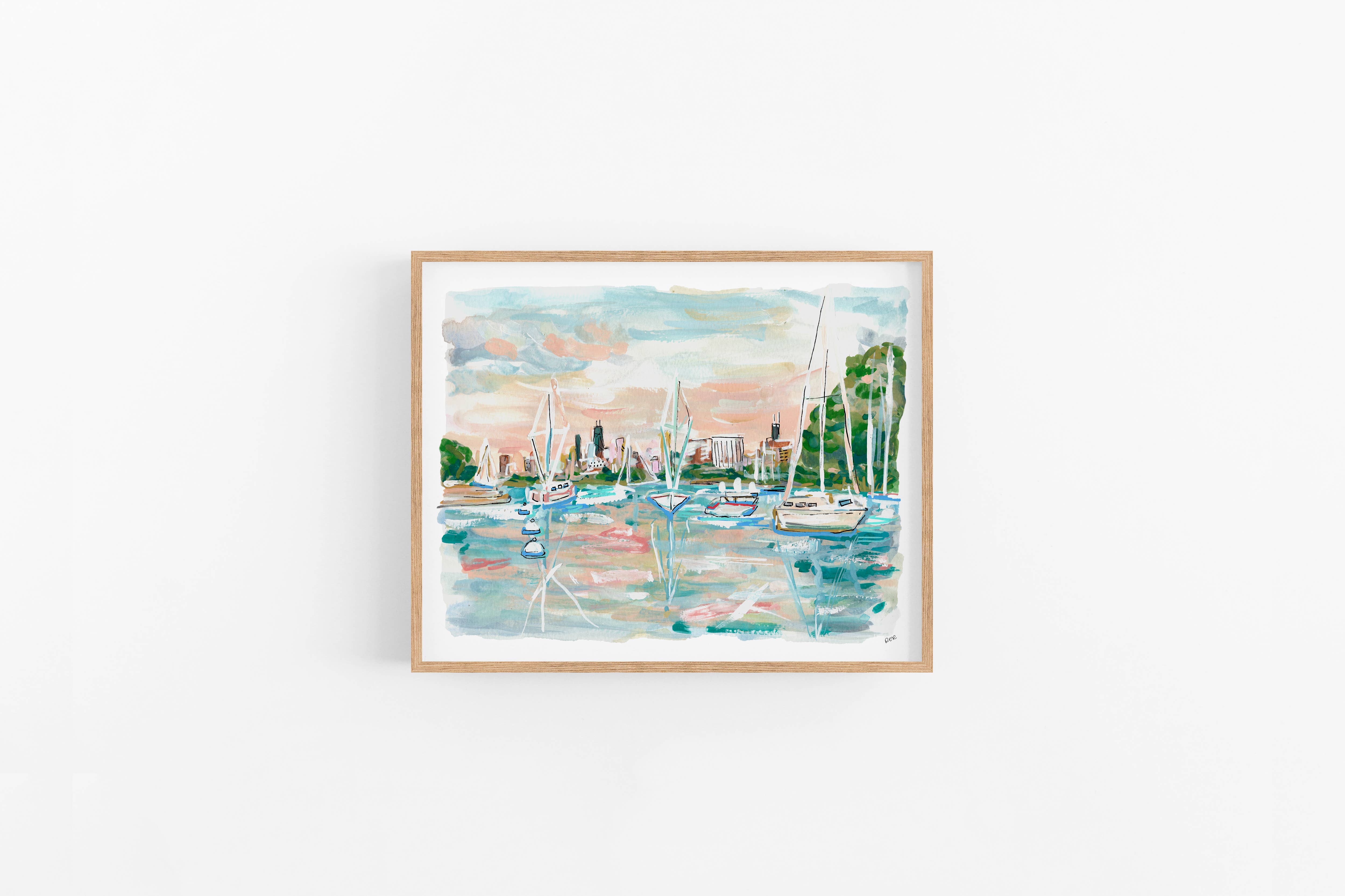 Rachel Reynolds Art - Wholesale Art Print - Sailing The City, Chicago Art Print1