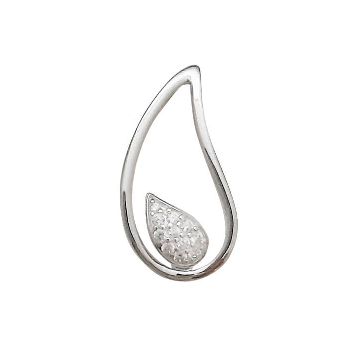 CLANDELA - Wholesale Dangle Earrings - Open leaf CZ