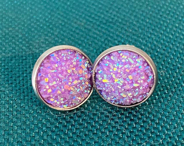 SMA Artistry Creations - Vendita all'ingrosso Orecchini a bottone - Orecchini a bottone cabochon scintillanti da 12 mm5