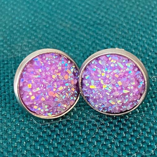 SMA Artistry Creations - Vendita all'ingrosso Orecchini a bottone - Orecchini a bottone cabochon scintillanti da 12 mm5