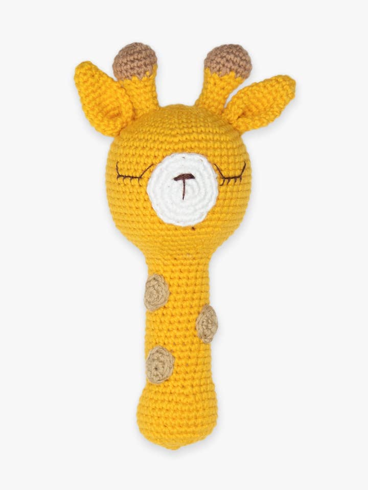 Crochet Rattle / Gigi the giraffe for wholesale by Moylings