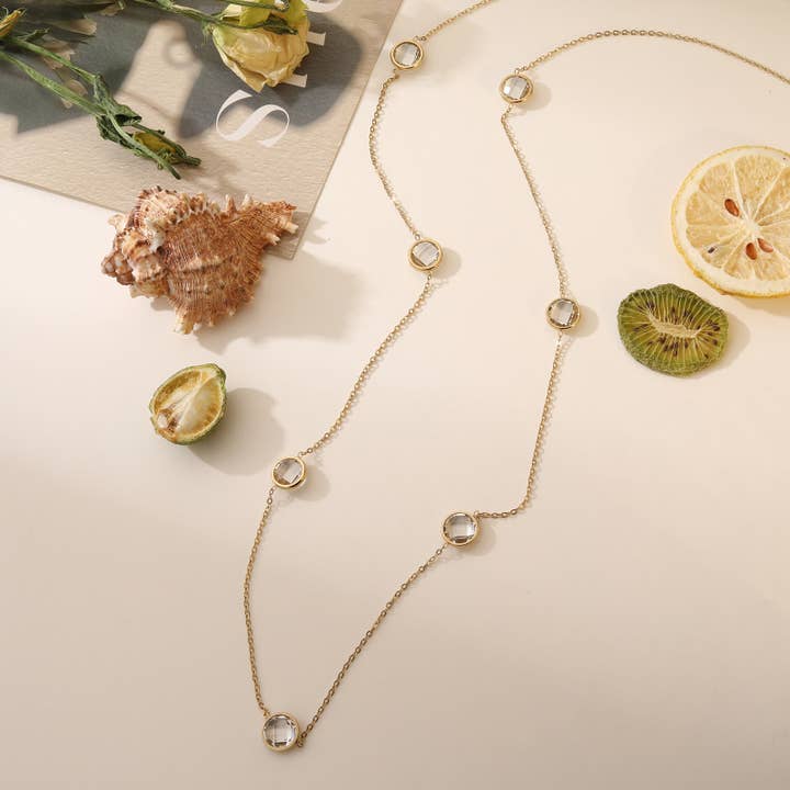 Long necklace circles - Dominique for wholesale by Lovelika