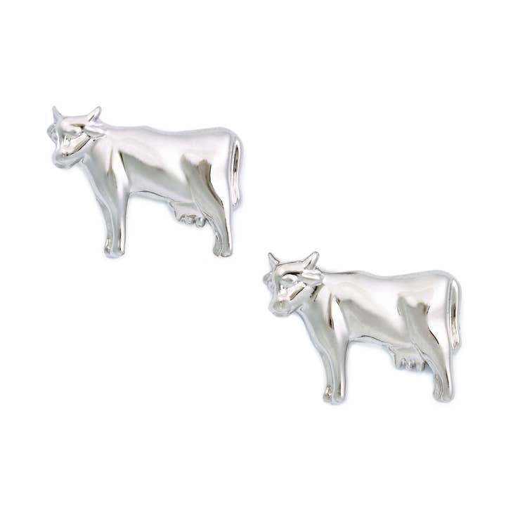 Cow Earrings Sterling Silver By Delicacies Jewelry - Every Purchase Helps Fight Hunger! Foodie Gift, Food Jewelry for wholesale by Delicacies Jewelry