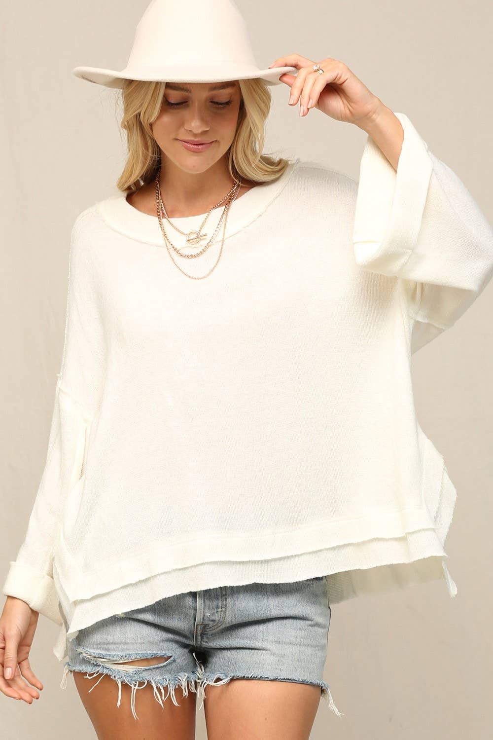 Off White Silhouette-Less Loose Fit Top for wholesale on Faire2