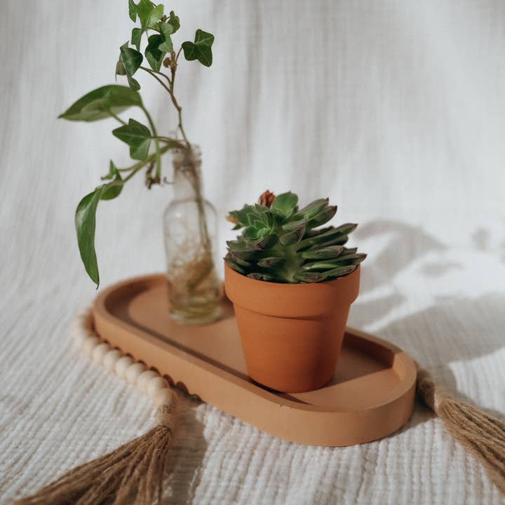 Joyful Nest Design Co. - Wholesale Decorative Tray - Decorative Tray | Oval Concrete Tray | Soap Bottle Tray 10