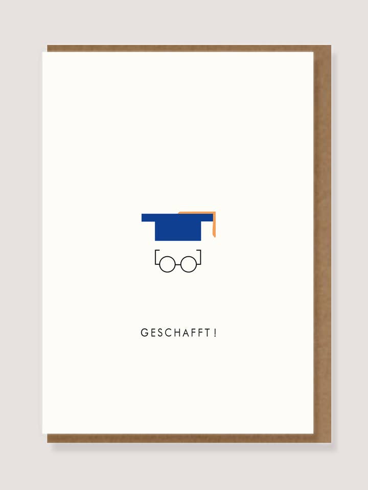 Greeting card with envelope - “Doctor's hat - done!” for wholesale by LØTTEBOM