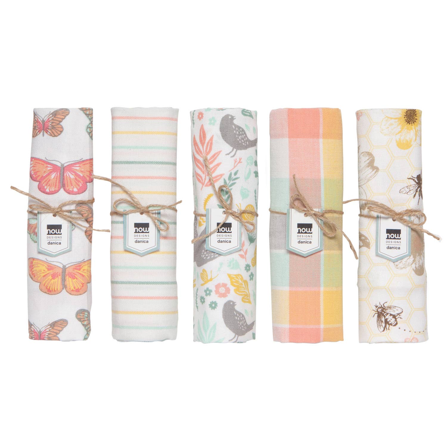 Now Designs by Danica - Wholesale Tea Towel - Bees & Butterflies Dishtowels Set of 20 Counter Display11