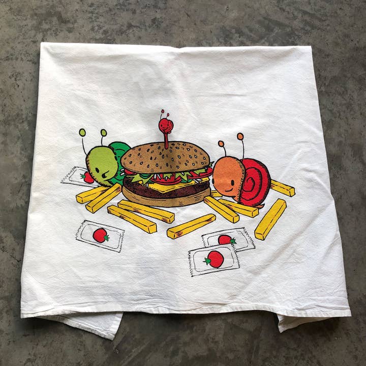 Torchon Burgers + Frites pour la vente par everyday balloons print shop