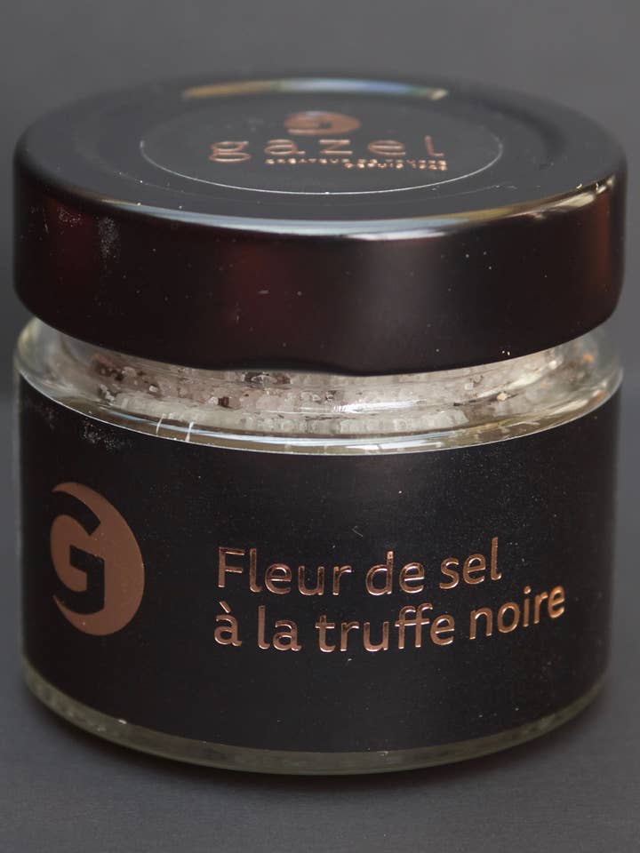 Fleur de sel with black truffle 5% for wholesale by GAZEL