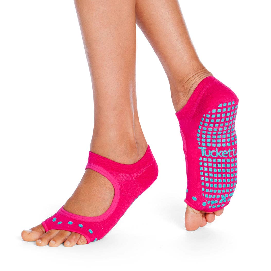 Tucketts - Wholesale Socks - Women's - Allegro - Magenta Cacti - Grip Socks0