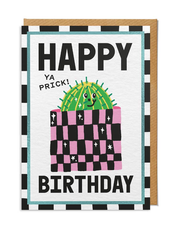 Birthday Card — "Happy Birthday, Ya Prick" Cactus for wholesale by SANDERS DE ROEPER