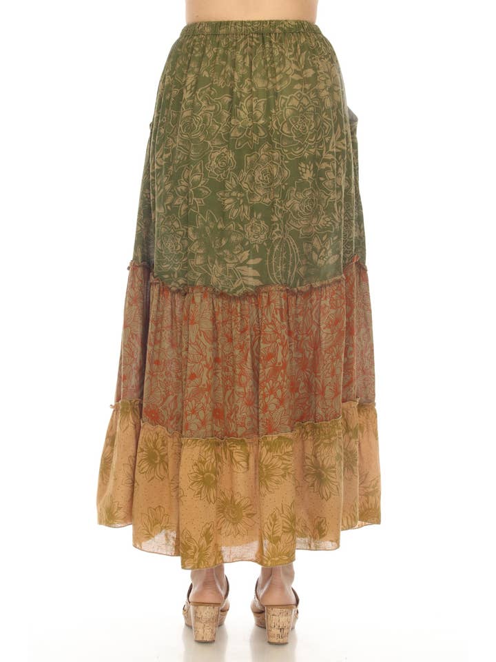 Lakhays Collection Inc. - Wholesale Skirt – Women’s - Cactus Garden Tiered Maxi Skirt2