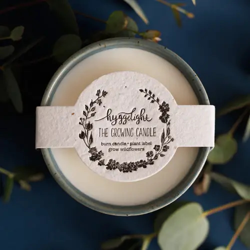Hyggelight | The Growing Candle ® - Vente Bougie en bocal - Willow | Bougie de culture, étiquette de graines de fleurs, idée cadeau2