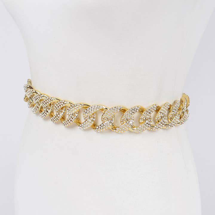 3AM BY H&D ACCESSORIES - Wholesale Belt – Women's - Rhinestone Oversized Chain Belt3