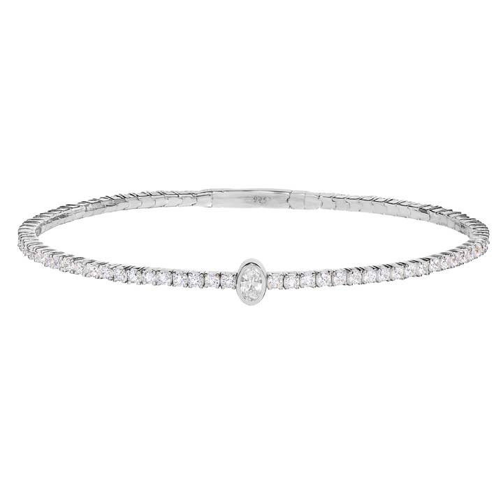 Central Oval Flex Bracelet (BL2444B) for wholesale by Kelly Waters
