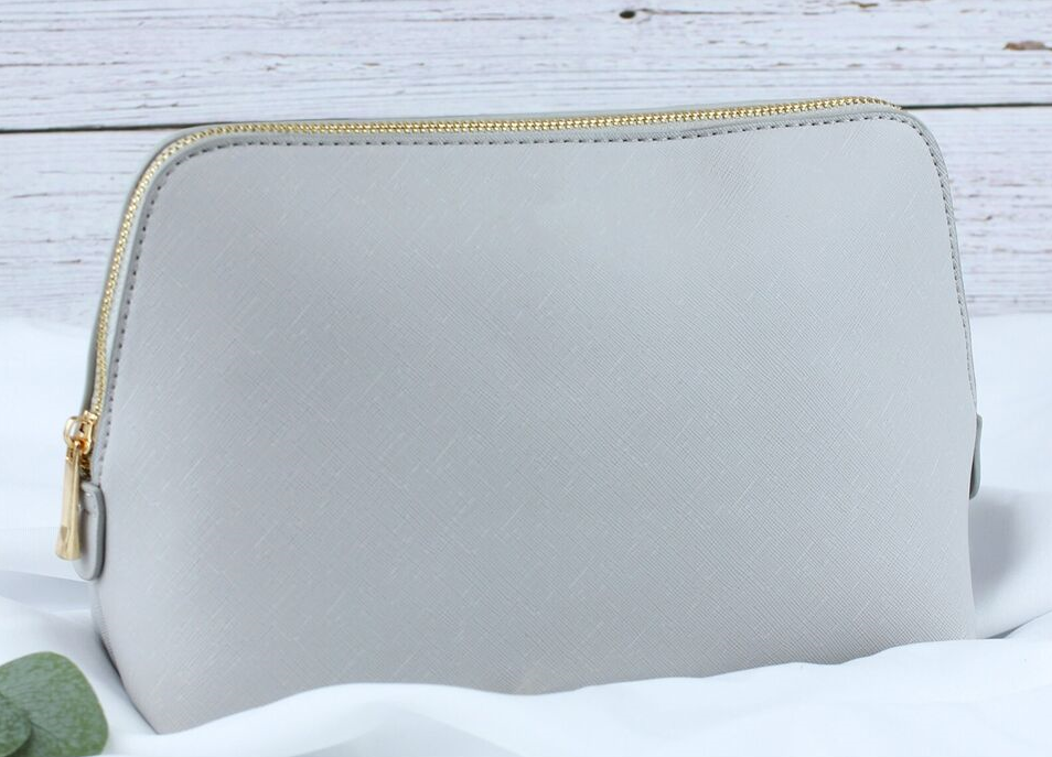 eBuyGB Craft Blanks - Vente Trousses de maquillage/cosmétique - Grande trousse de maquillage zippée en cuir PU Saffiano Fine6