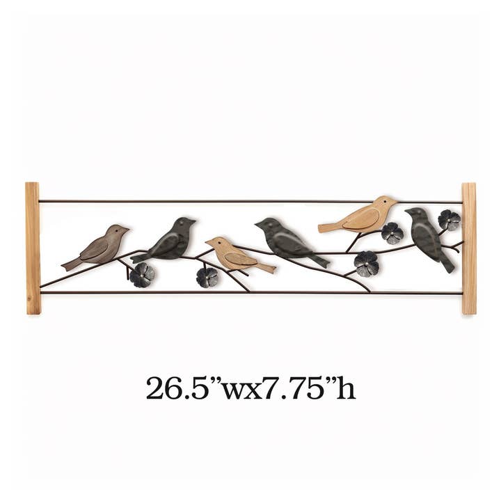 Black Birds on Branch metal wall art for wholesale by vidh imports