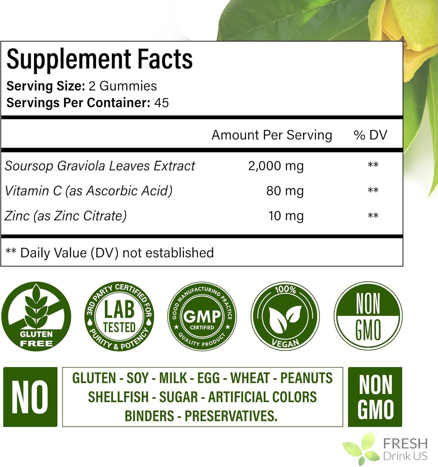 Naomi's Happy Place Shop – wholesale Oral supplement/vitamin – Premium 90 Soursop Graviola Gummies2