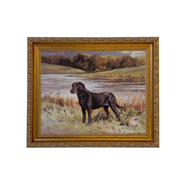 Madison Bay Co. - Historical Home Decor Reproductions - Wholesale Art Print - Labrador Retriever with Duck Framed Painting Print on Canvas7