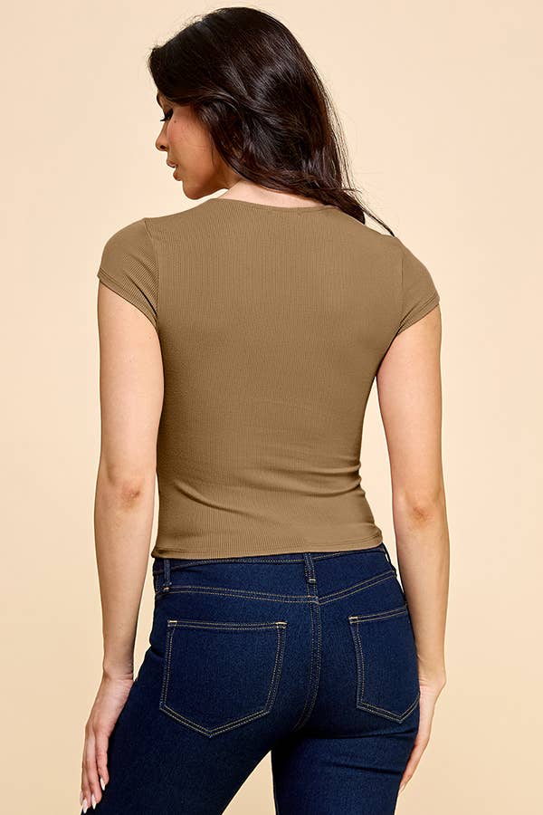 Heart & Hips – wholesale Knit top – Women's – RT53909A - DOUBLE LINED CREW NECK TOP8