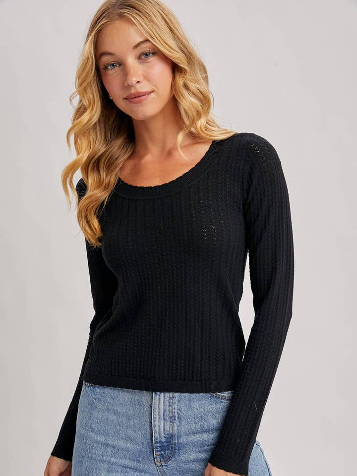 L/S POINTELLE TOP for wholesale by a.ell design