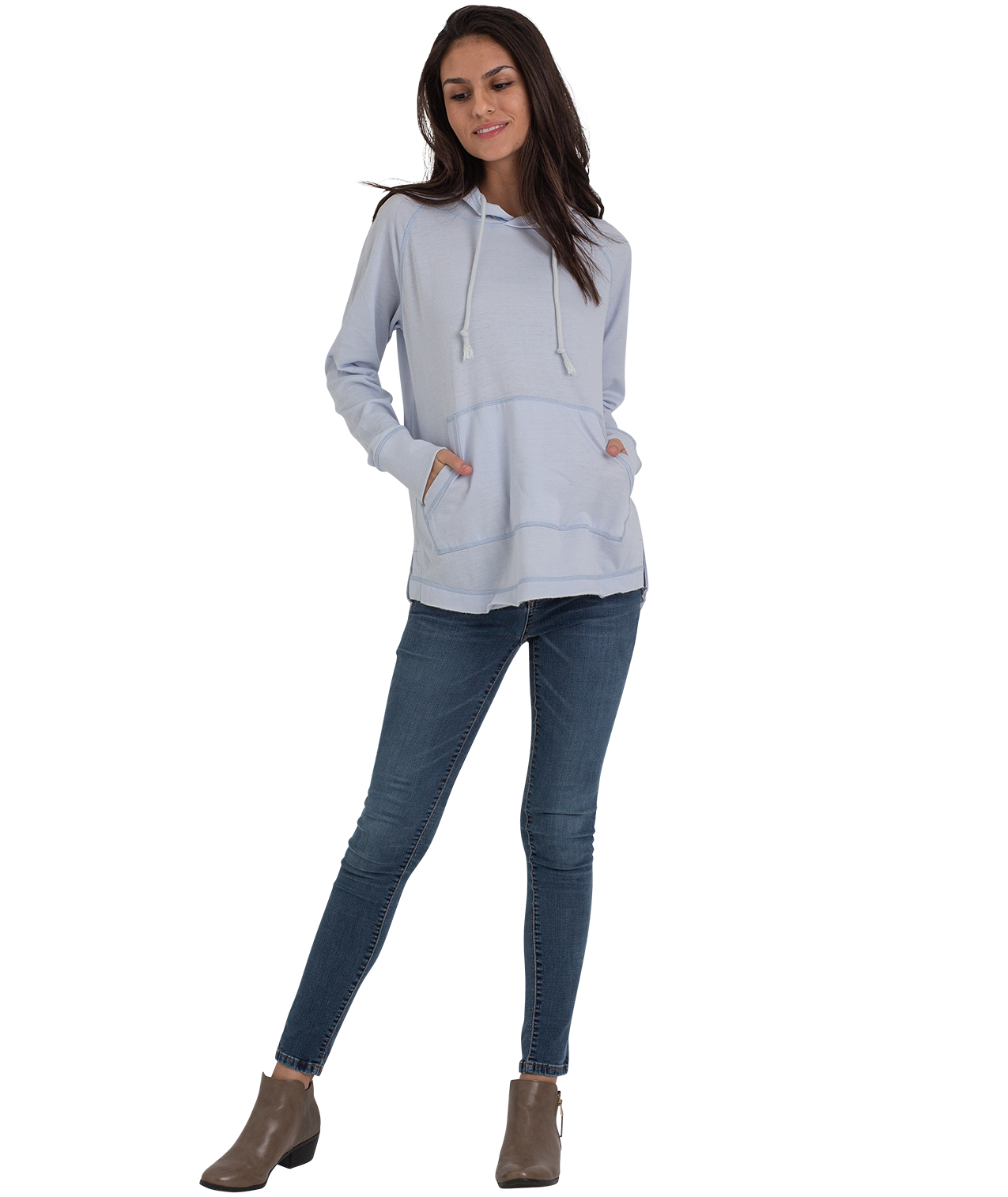 U.S. Apparel – wholesale Hoodie – Women's – Ladies Crossover Hoodie - Drop Back Hem1