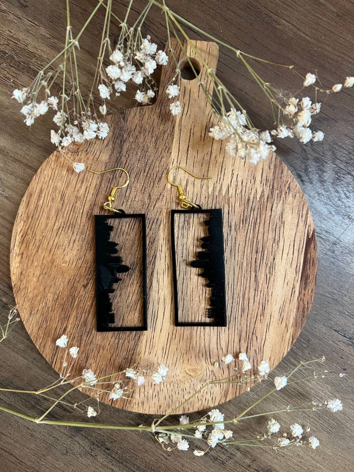 Kansas City Skyline ørering, Custom State Skyline øreringe for engroshandel hos Elby Designs