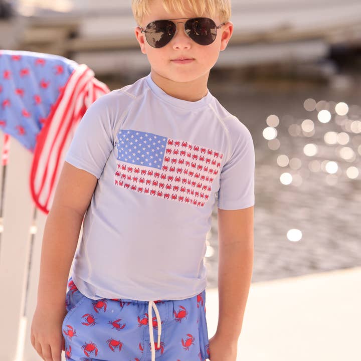 Sugar Bee Clothing - Wholesale Swim Shorts - Kids - Boys Swimwear - Compression Swim Shorts - Coastal Crab