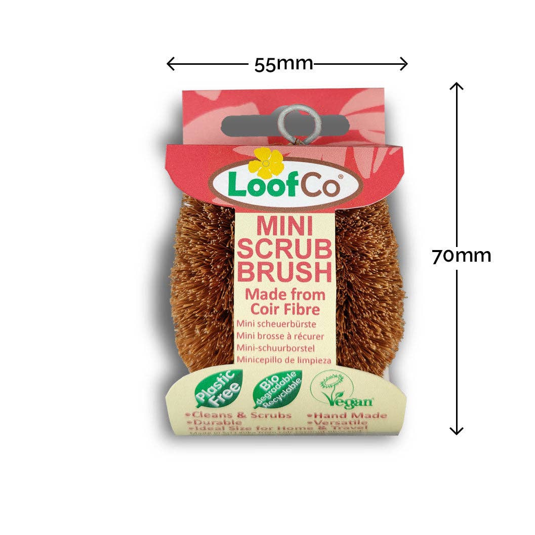 LoofCo - Loofahs & Coconut Brushes - Venta al por mayor Cepillos de limpieza - Cepillo pequeño para fregar de fibra natural de cáscara de coco2