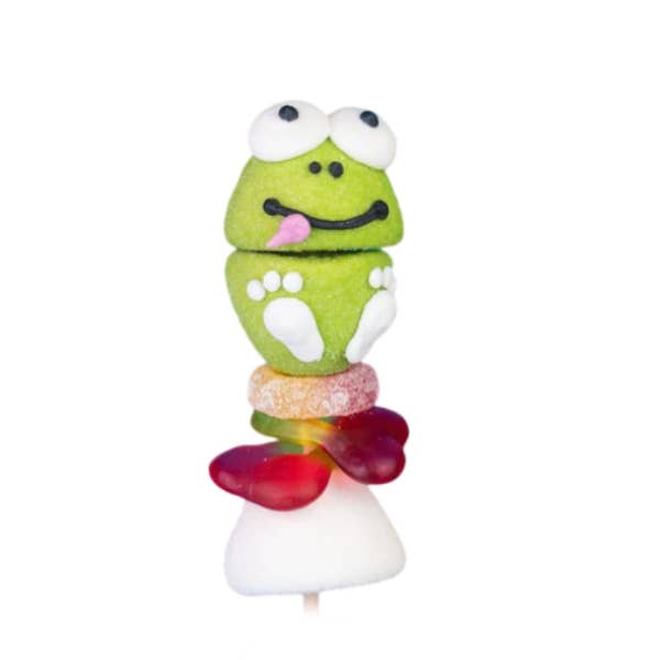 ADG Diffusion - Venta al por mayor Nubes de golosina - EXPOSITOR PARA PINCHOS MARSHMALLOW FROG, 55 g, juego de 15