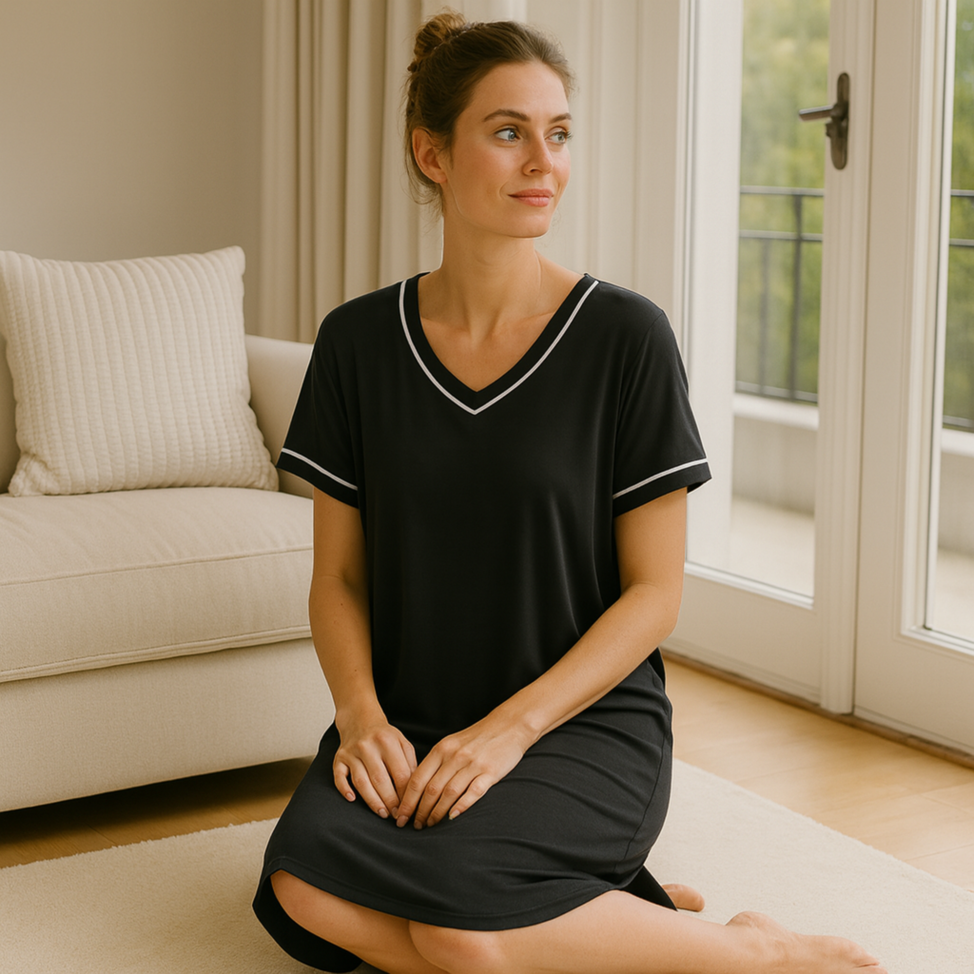 DrifWoo – wholesale Nattlinne - Dam – Snygg inbyggd BH Modal Pyjamaklänning Kvinnors sömnklänning7