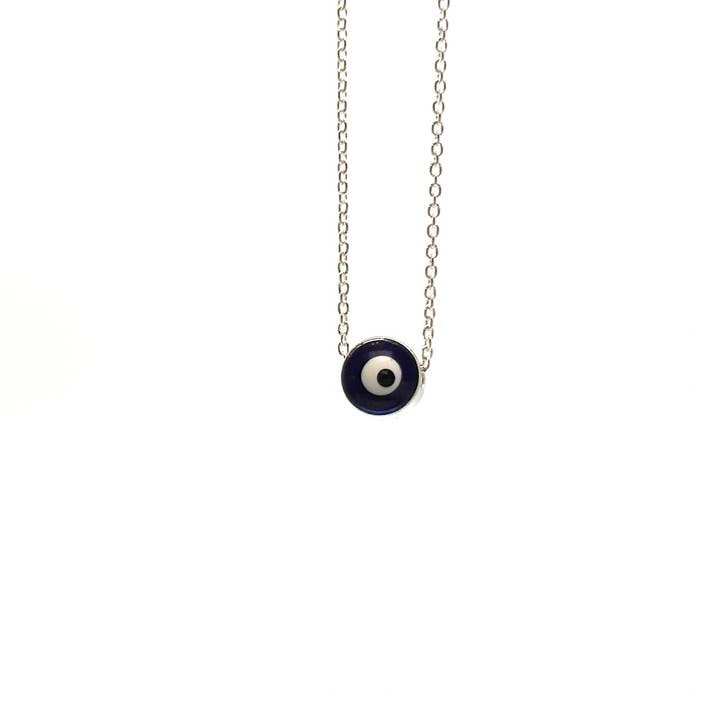 STERLING SILVER EVIL EYE NECKLACE for wholesale by Floweredsky Designs