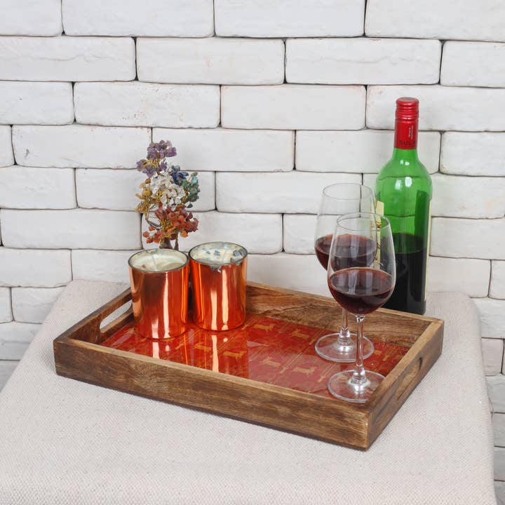 Tiramisu - Wholesale Decorative tray - Oh Deer Resin/Wood Decorative Trays (Set of 3)1