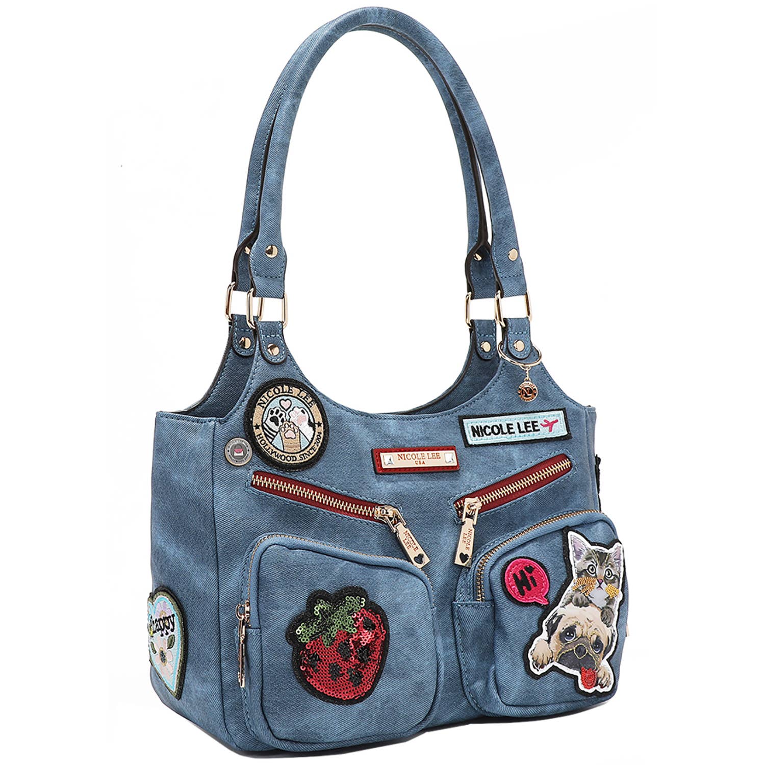 M&M HANDBAGS, LLC. – wholesale Drawstring bag – women's – P17084 MULTI PATCH SHOULDER BAG7