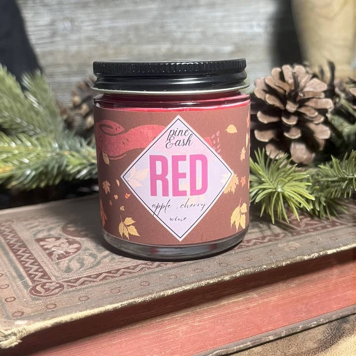 Pine and Ash - Wholesale Jar/Filled Candle - Red 4oz (Taylor Swift Inspired)0