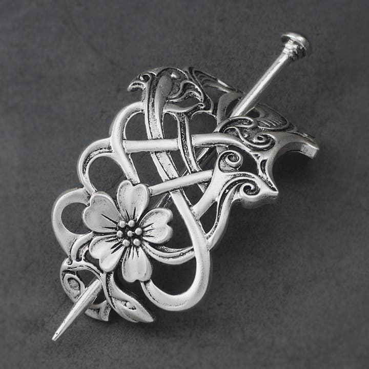 Women Metal Norse Hair Pin with Flower for wholesale by Vikingenes