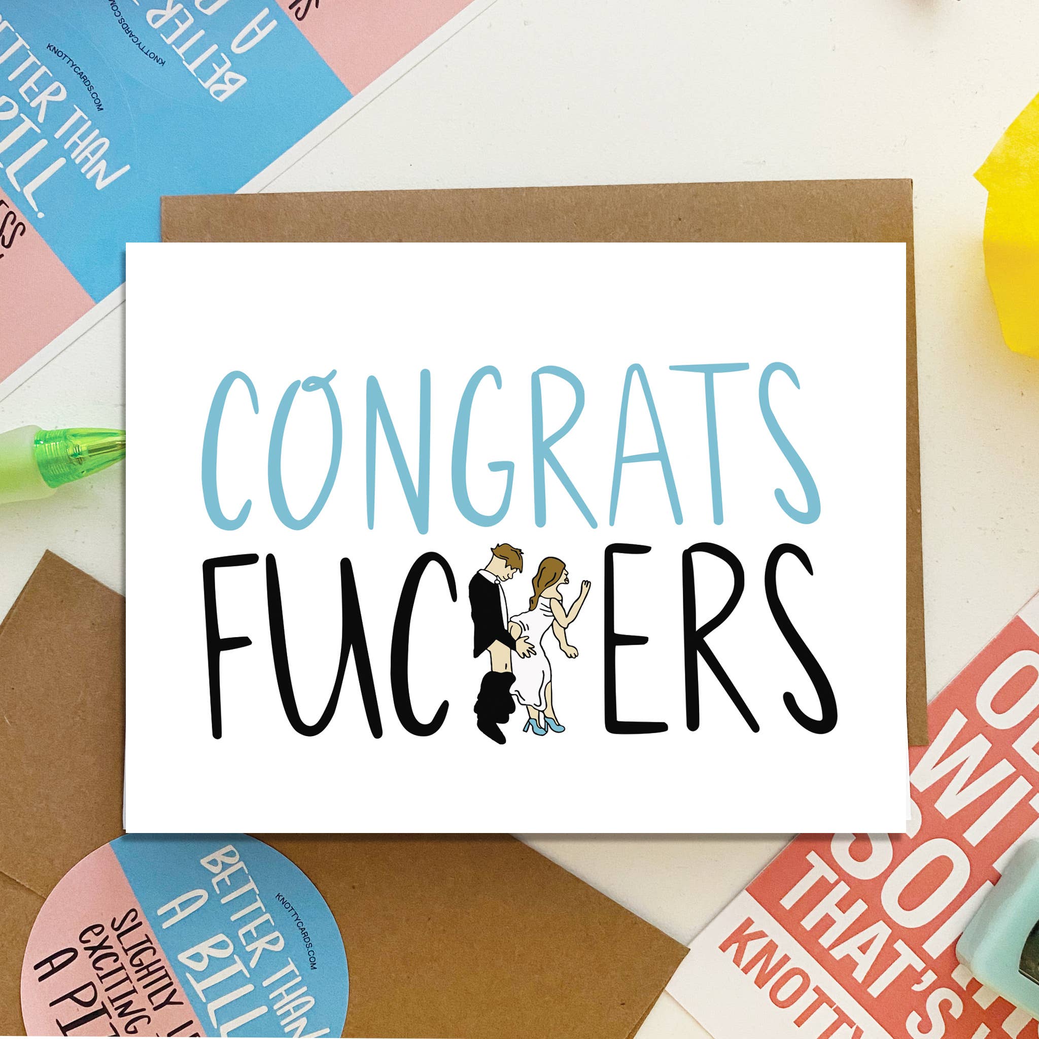 Knotty Cards - Wholesale Wedding Card - Congrats Fuc*ers1