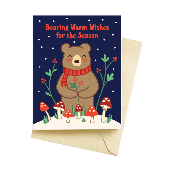 Warm Bear Holiday Cards for wholesale by Seltzer Goods