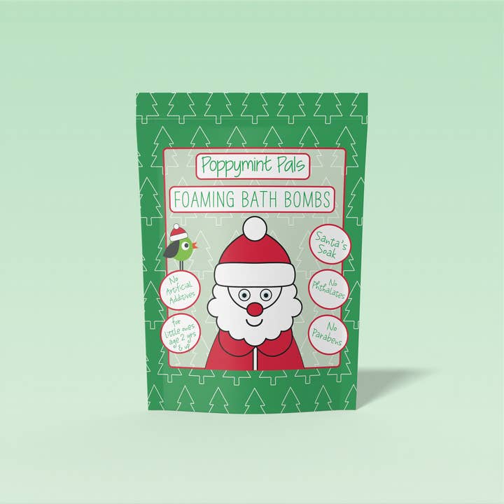 Poppymint Pals - Wholesale Bath bomb/fizz - Santa Limited Edition Foaming Bath Bombs