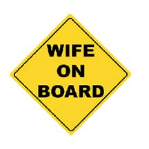 Wife On Board - Divertente adesivo per paraurti, magnete per auto per la vendita all'ingrosso da parte di Humper Bumper