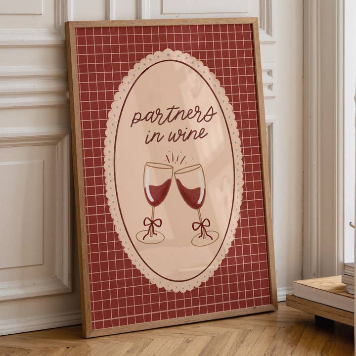 Partenaire de Vin | Affiche Maison Conviviale pour la vente par Moo and May Studio