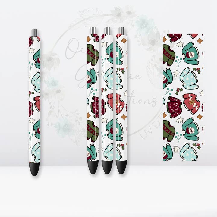 Christmas Sweaters-UV DTF Pen Decal for wholesale by Oily Graphic Creations